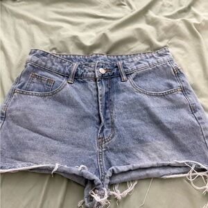 SHEIN Blue High-Waisted Jean Shorts